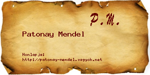 Patonay Mendel névjegykártya